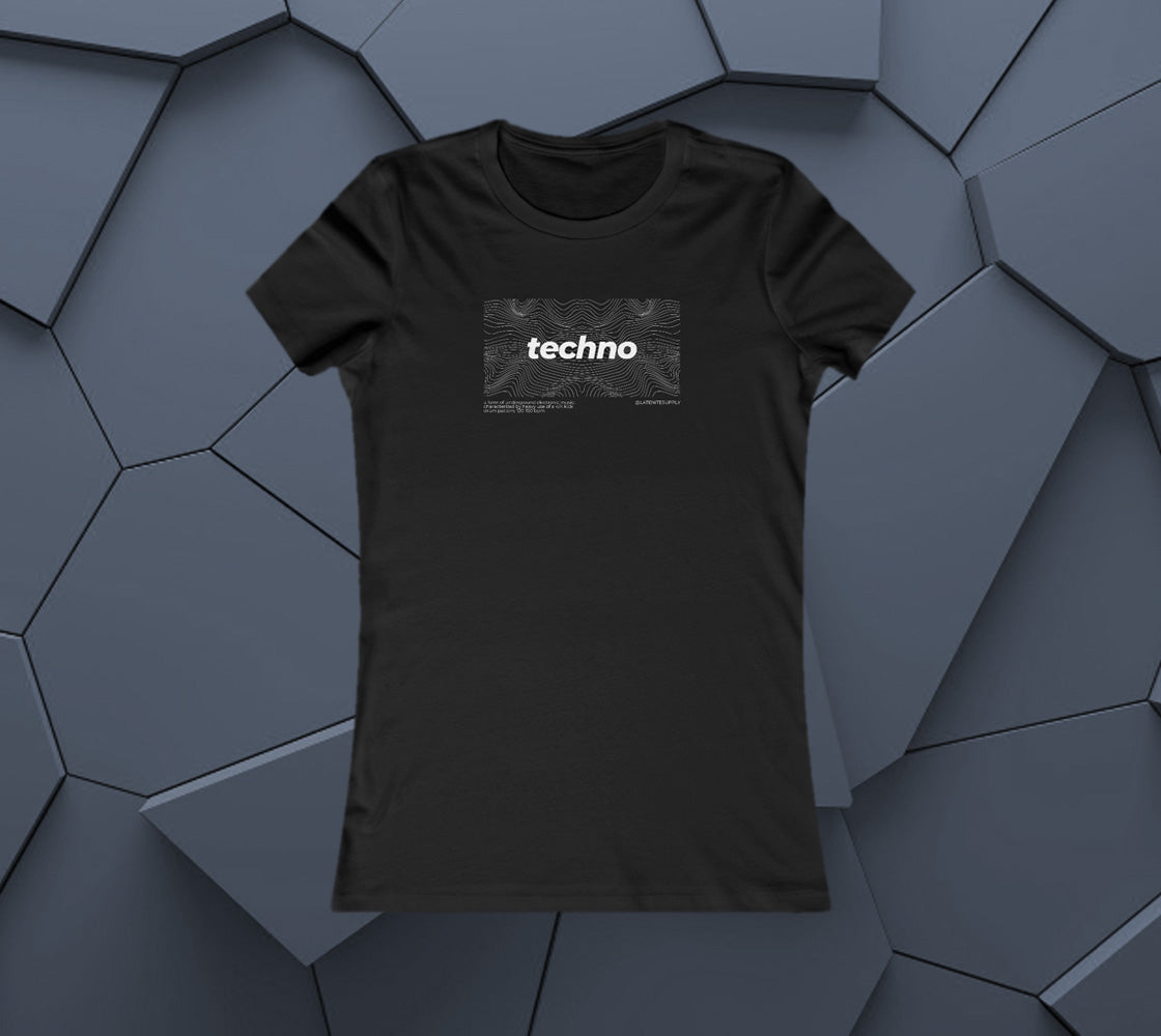 Techno Waves Women's Fitted Techno Tee