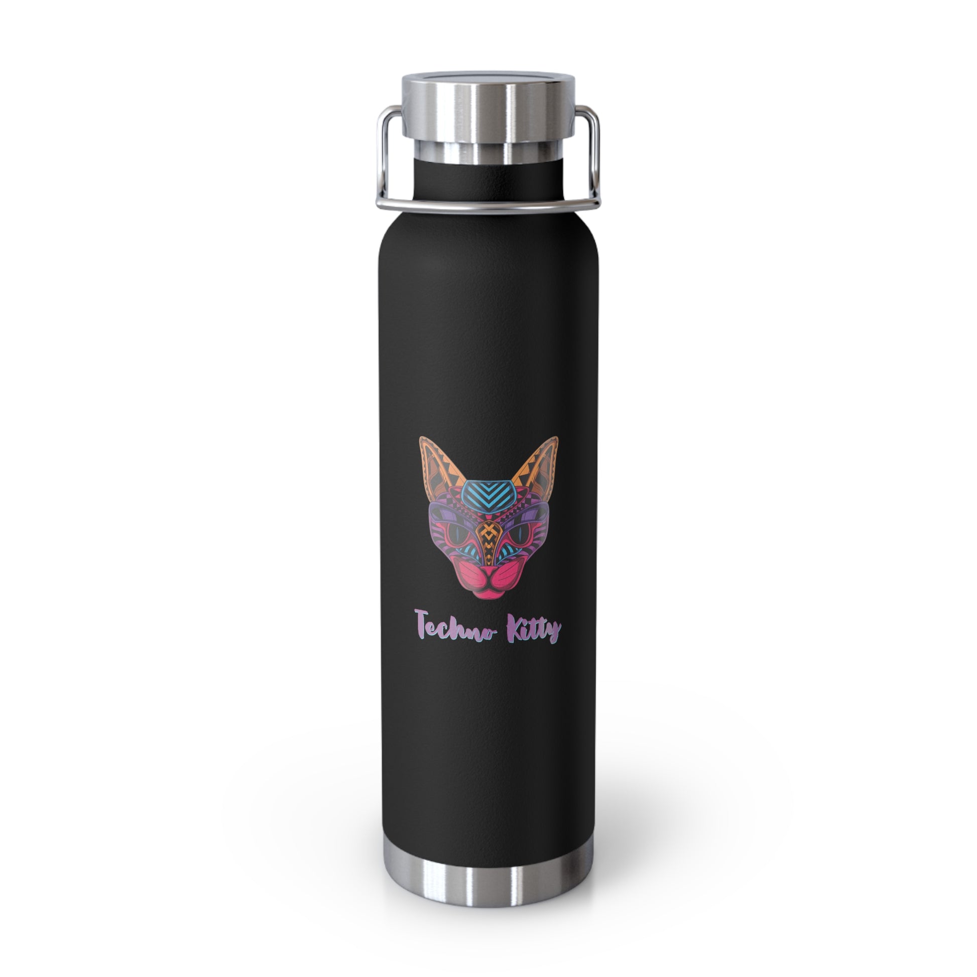 Techno Kitty techno water bottle (front)