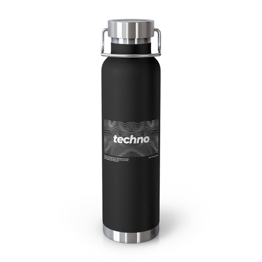 Techno Waves techno water bottle front