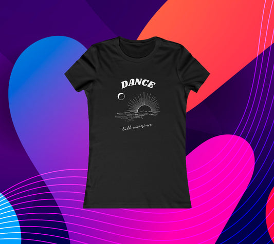 Dance till Sunrise Womens Fitted Techno Tshirt