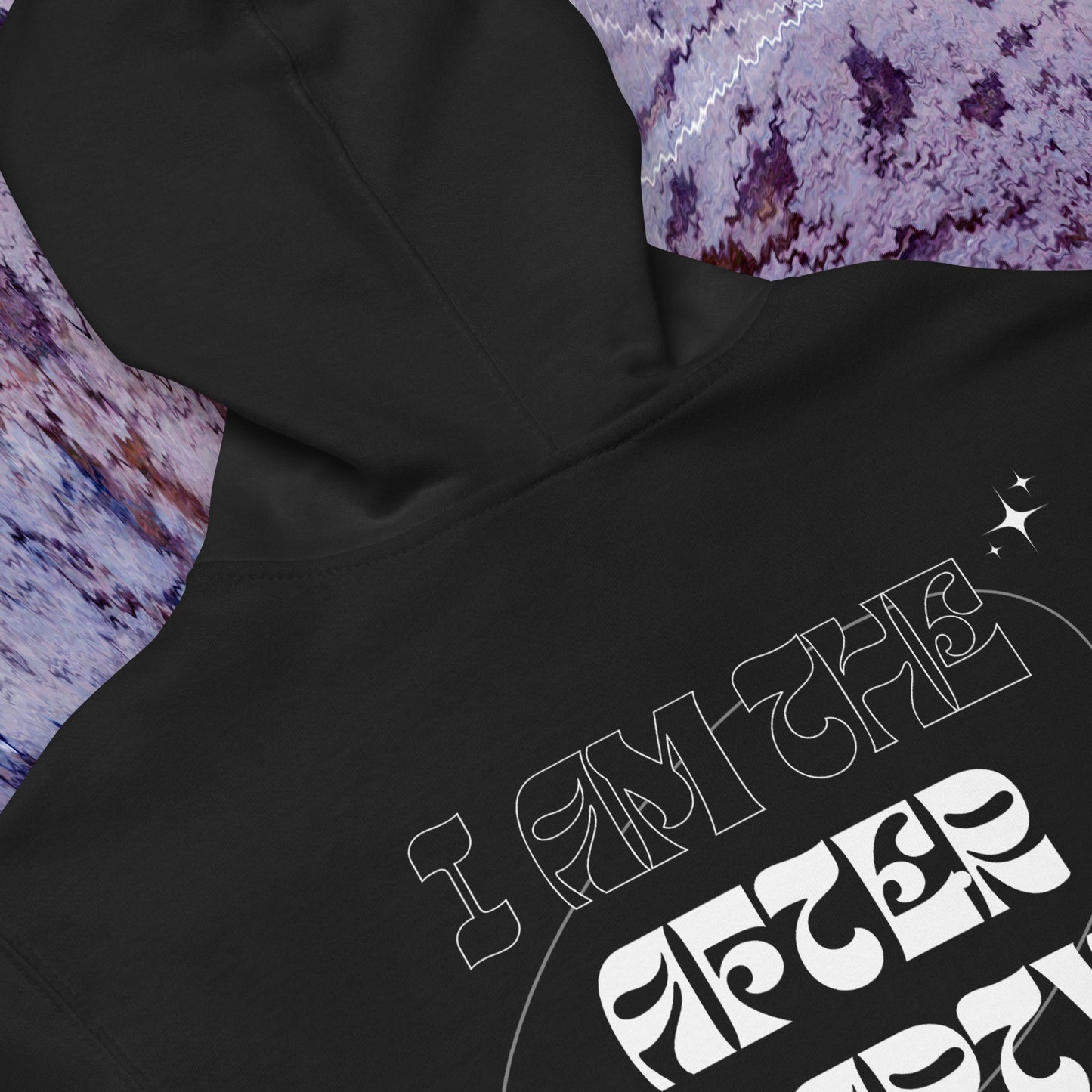 I am the After Party Zip Techno Hoodie (close up)
