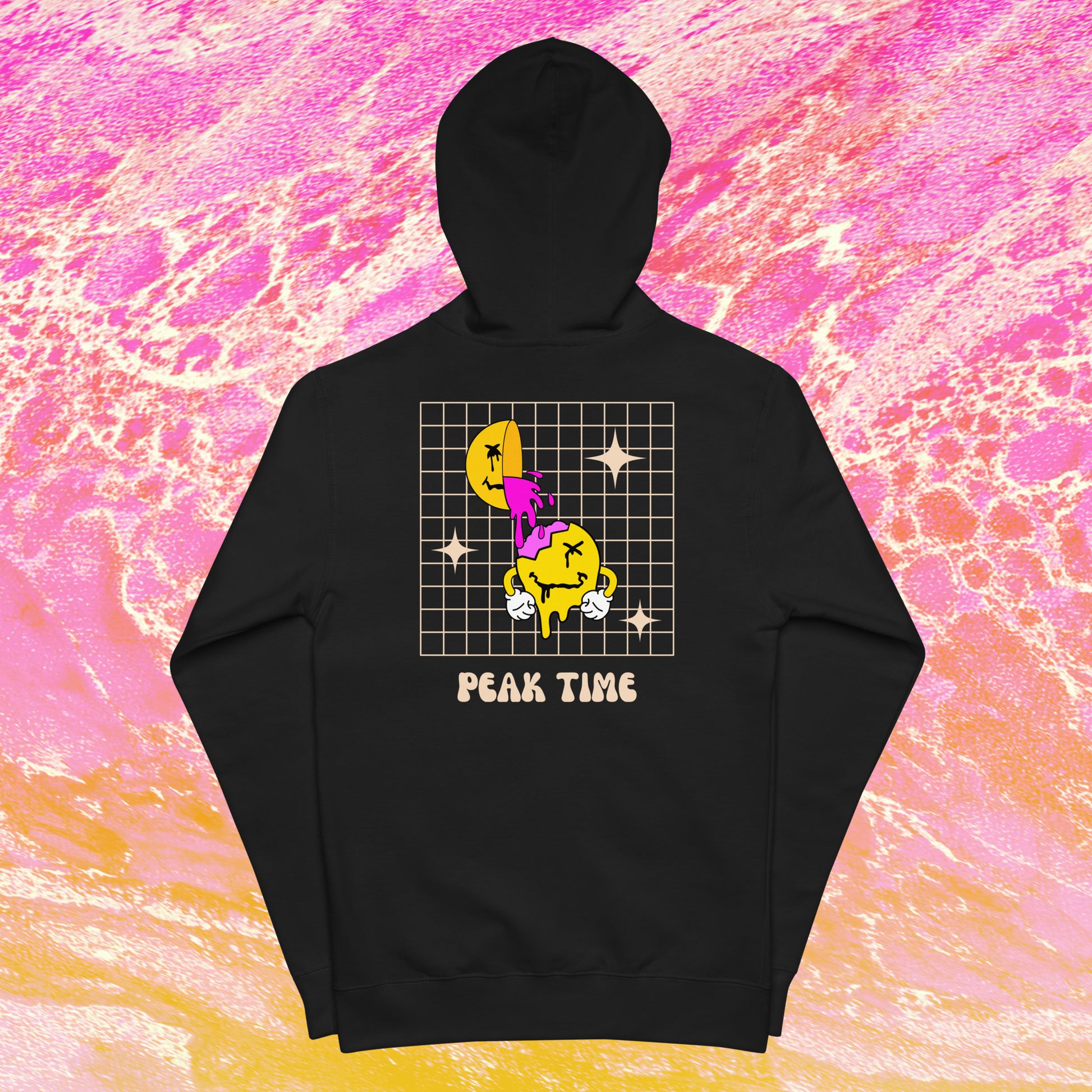 Peak Time Zip Techno Hoodie (hood up)