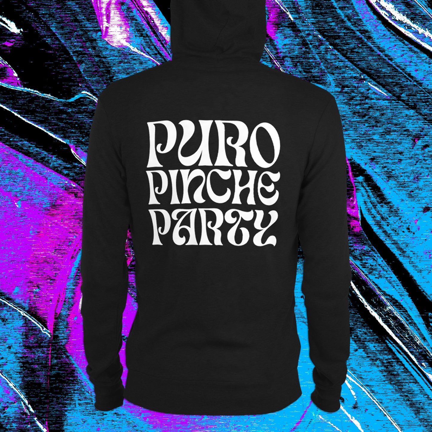 Puro Pinche Party Every Day Every Rave Techno Hoodie up