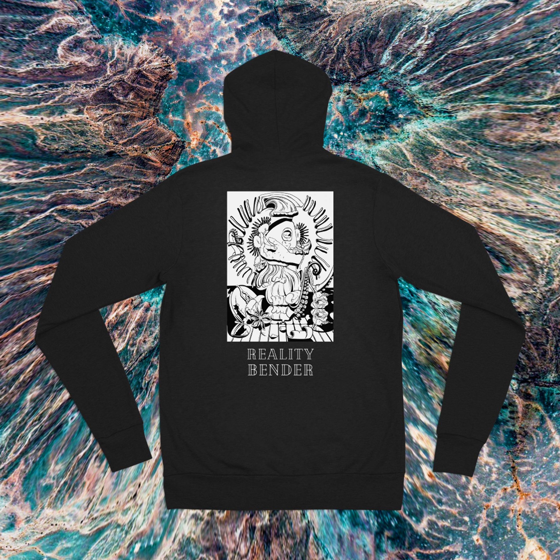 Reality Bender Every Day Every Rave Techno Hoodie flat