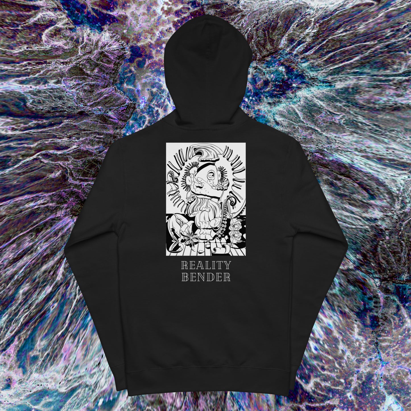 Reality Bender Zip Techno Hoodie (hood up)