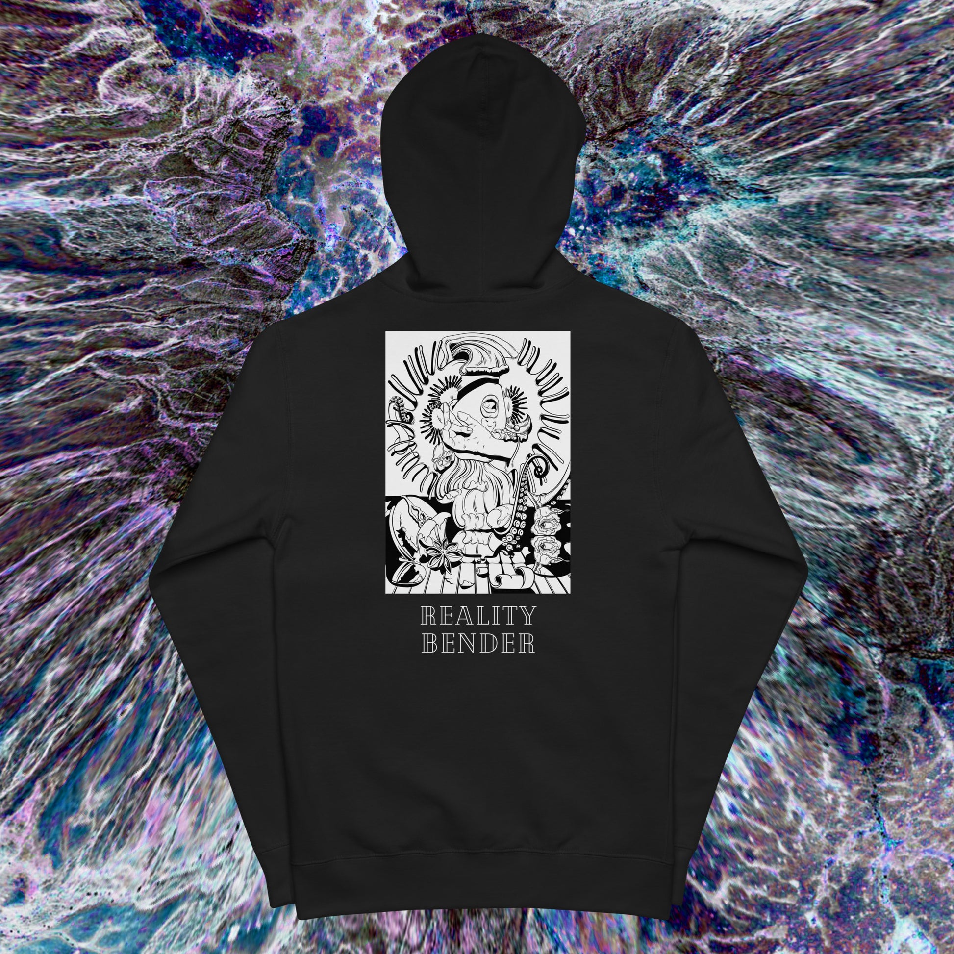 Reality Bender Zip Techno Hoodie (hood up)