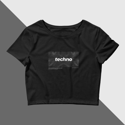 Techno Waves Crop Top Techno Tee abstract background