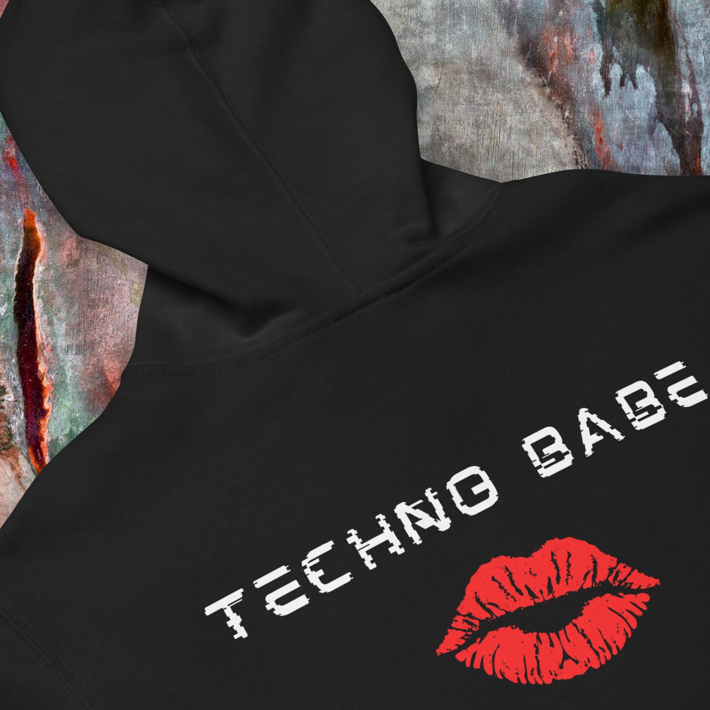 Techno Babe Zip Techno Hoodie (close up)