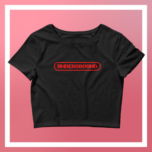 Undergroundo Crop Top Techno Tee abstract background