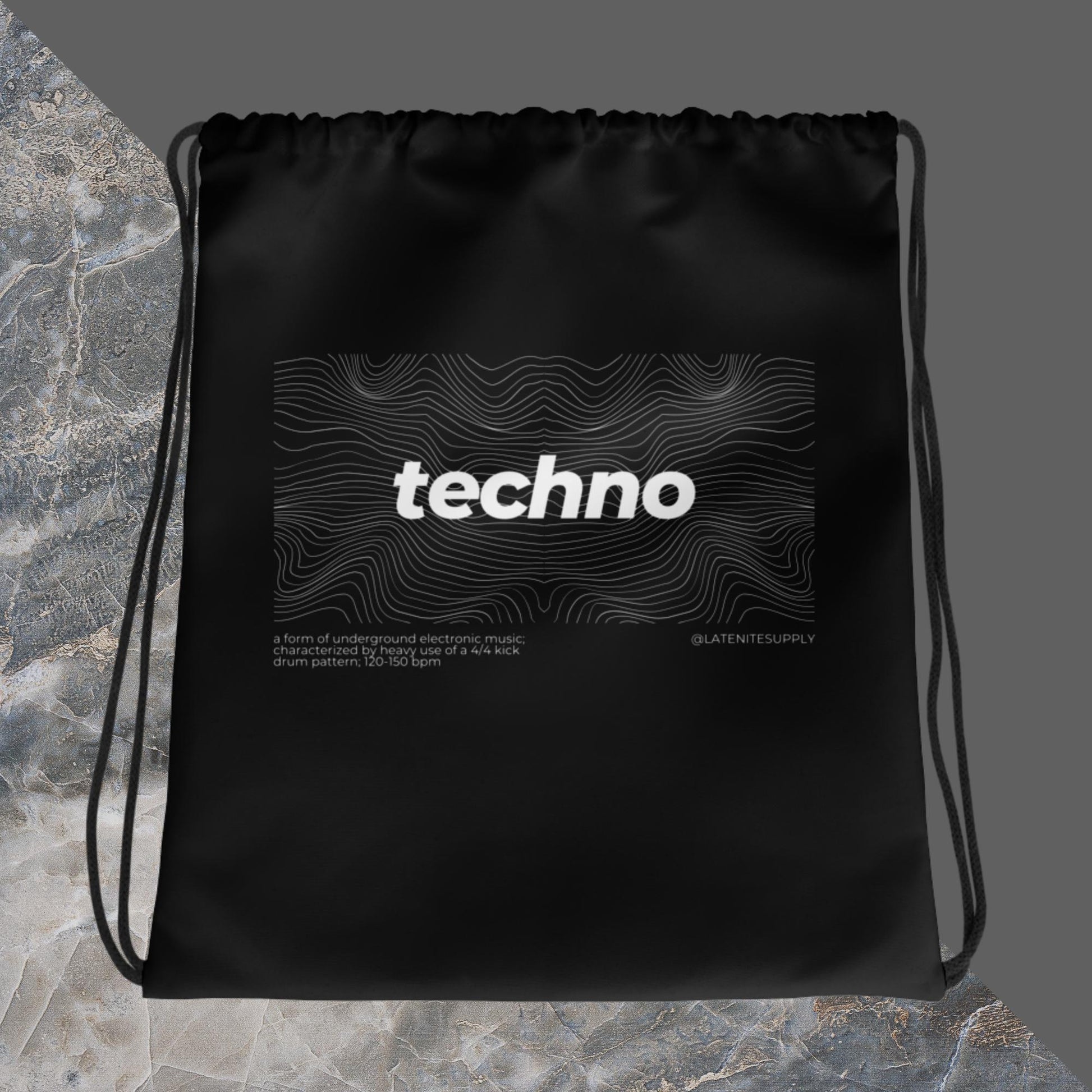 Techno Waves Drawstring Rave Bag