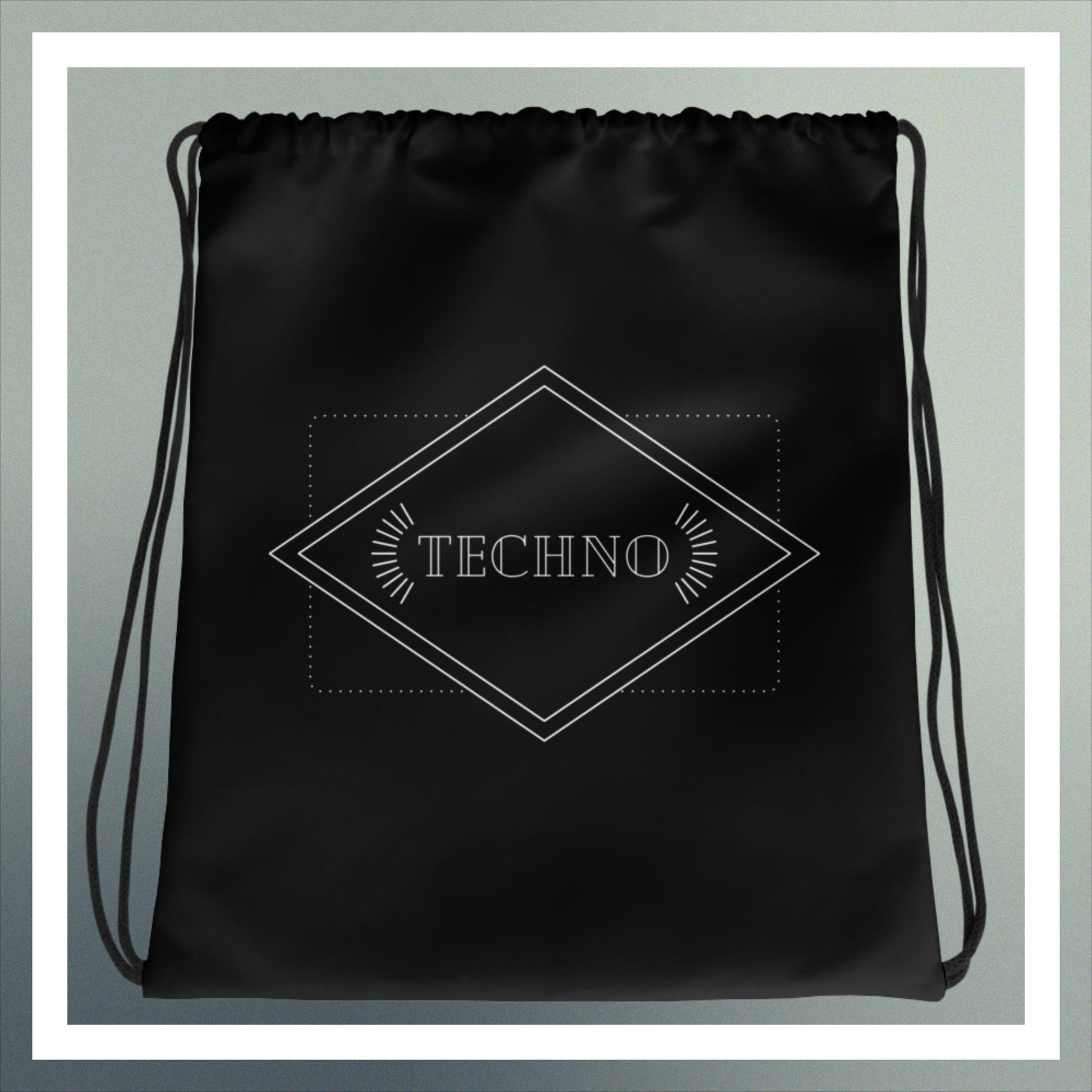 Art Deco Techno Drawstring Rave Bag