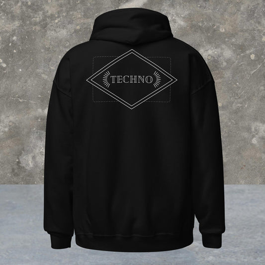 Art Deco Techno Pullover Techno Hoodie (back)