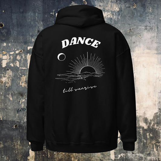 Dance till Sunrise Pullover Techno Hoodie (back)