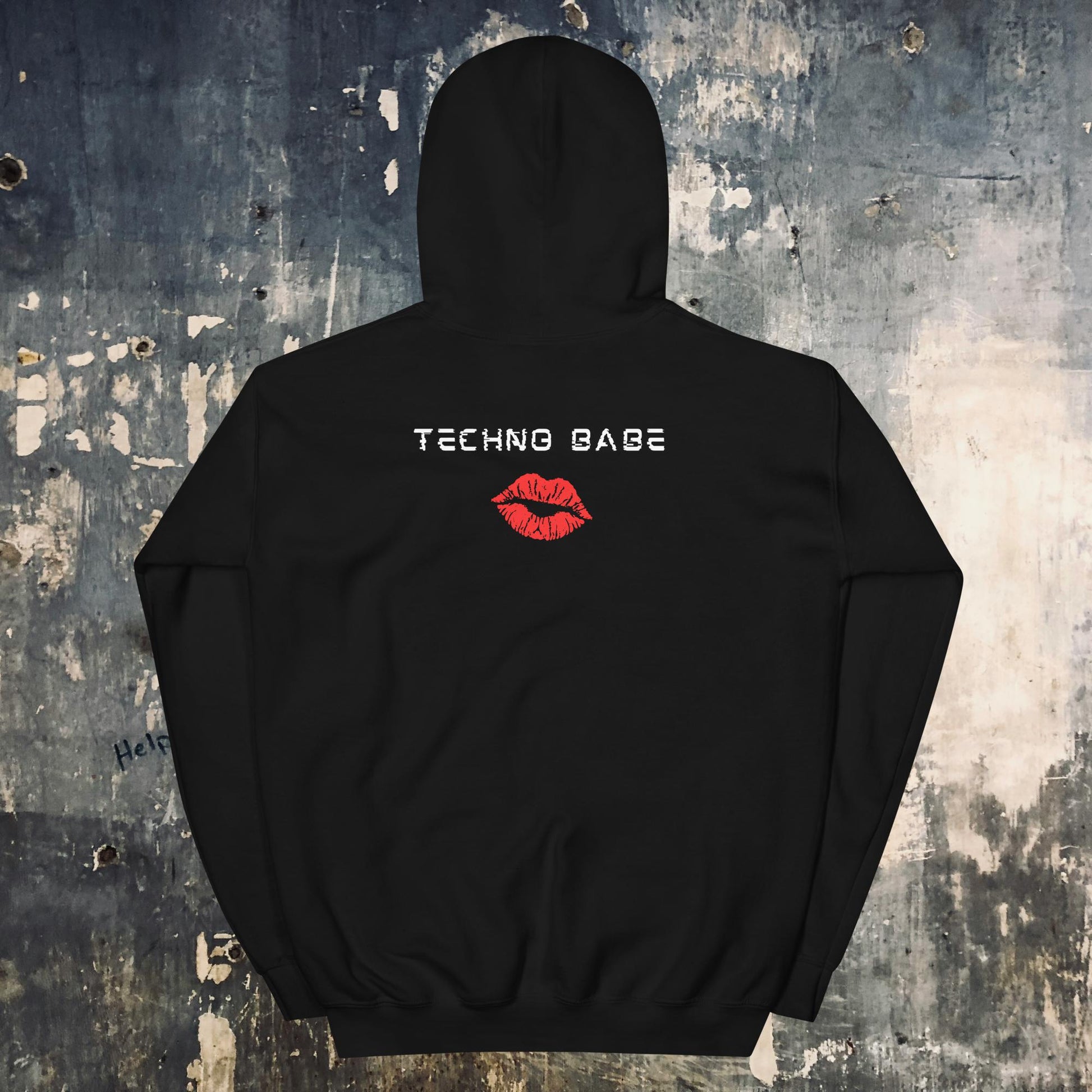 Techno babe pullover techno hoodie back