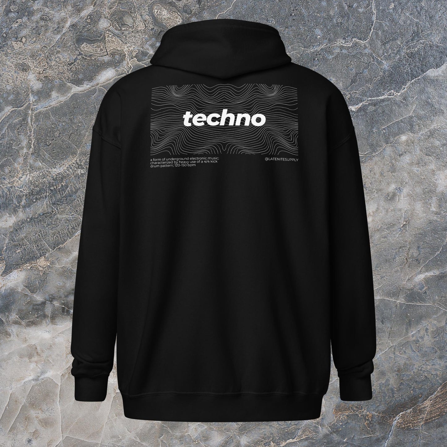 Techno Waves Zip Front Techno Hoodie