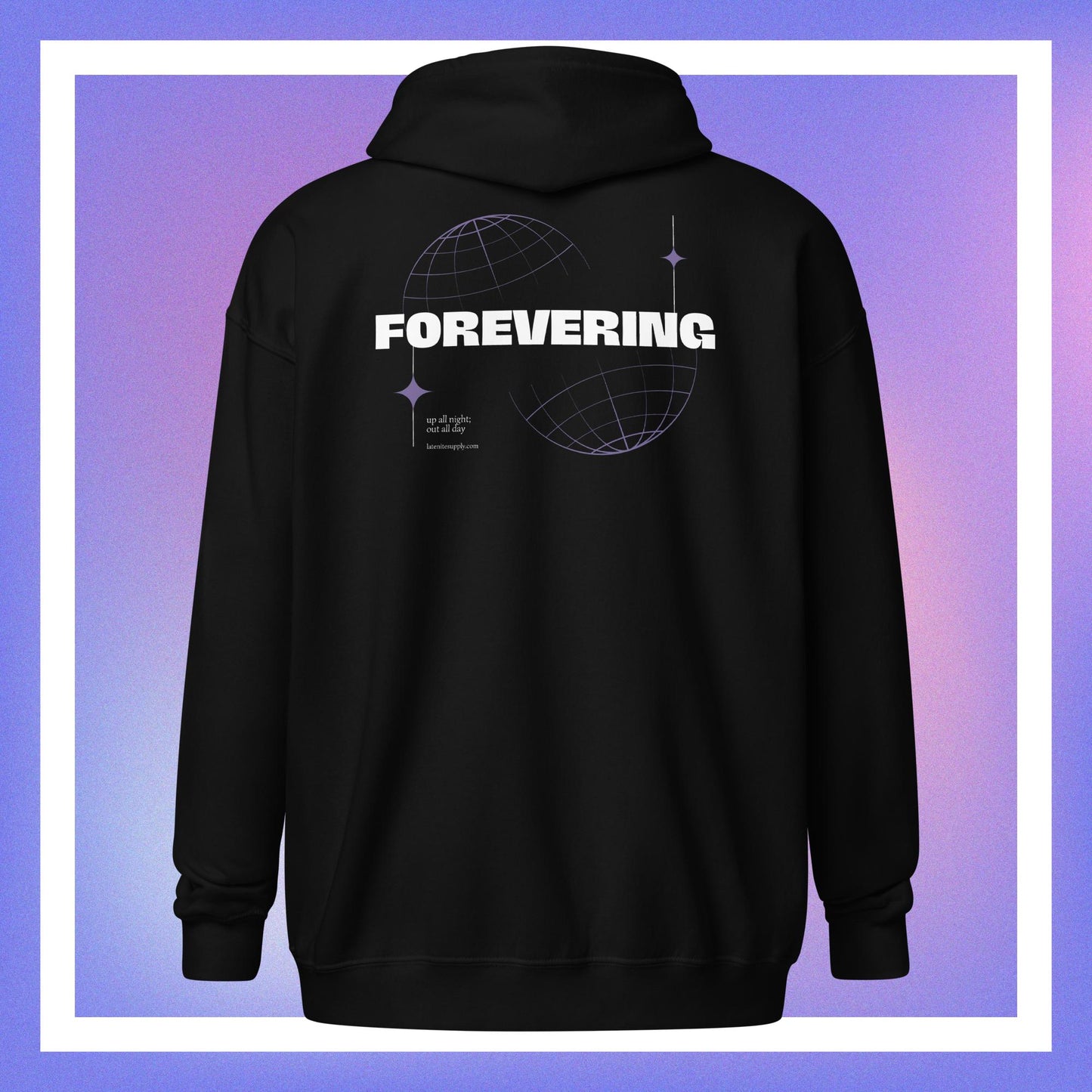 Forevering zip techno hoodie (back)