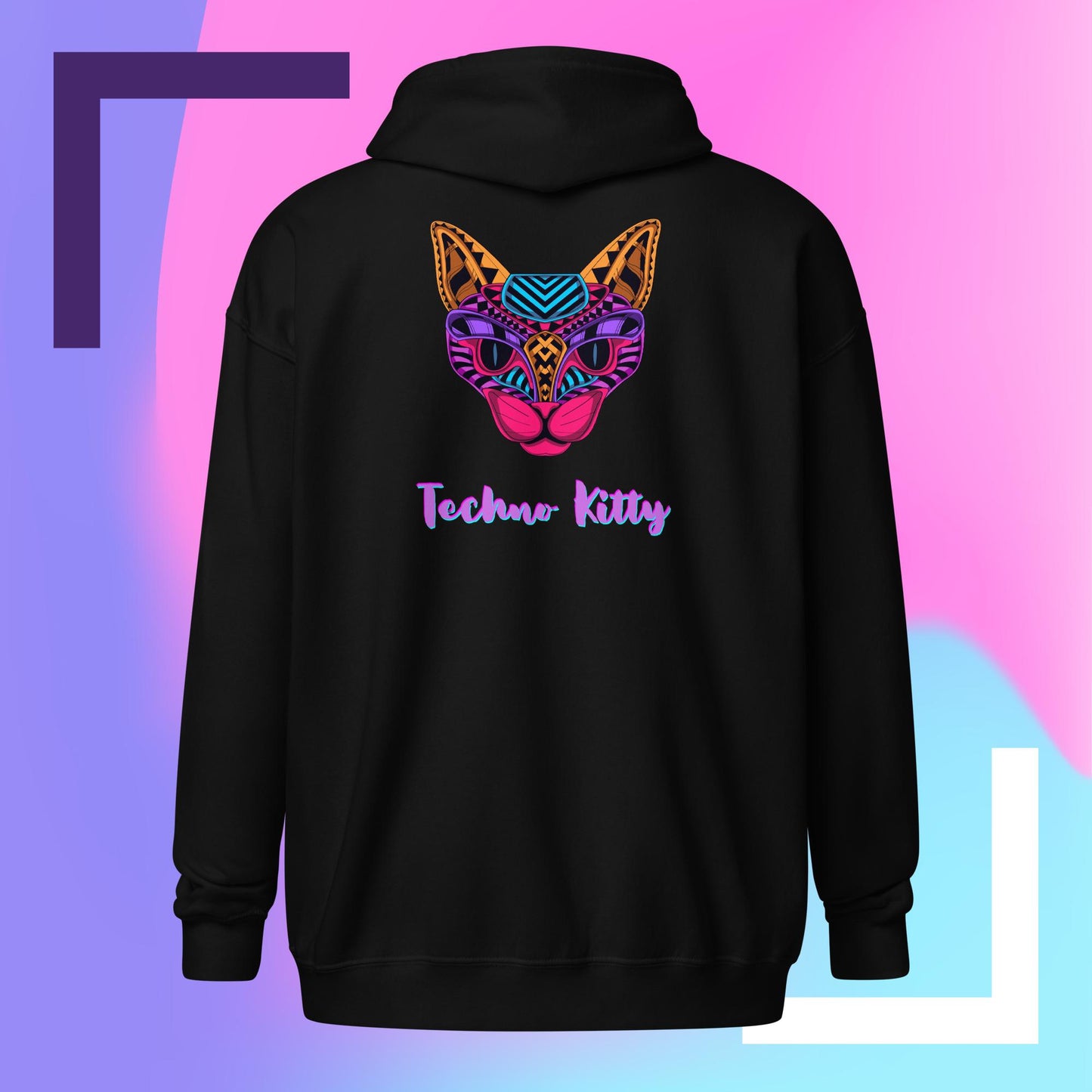 techno kitty zip techno hoodie (back)