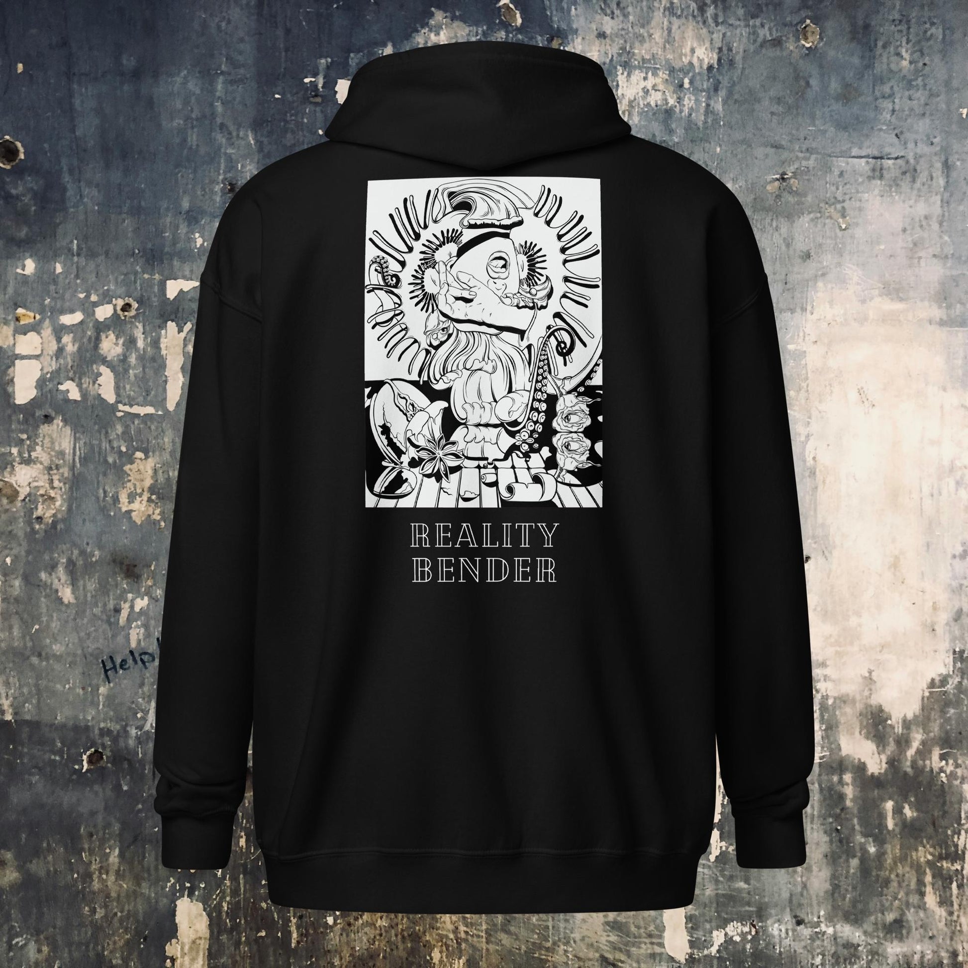 Reality Bender zip techno hoodie (back)