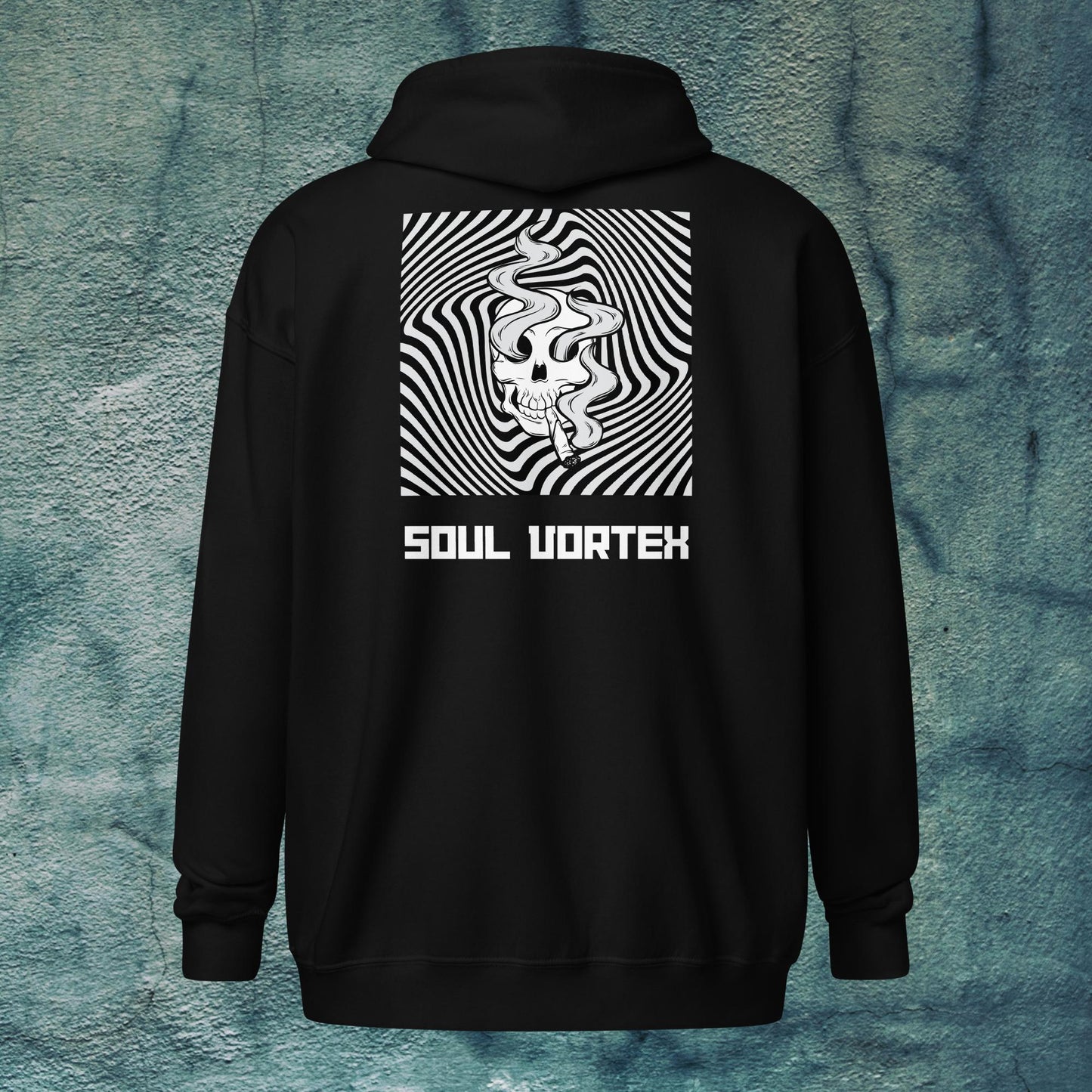 Soul vortex zip techno hoodie (back)