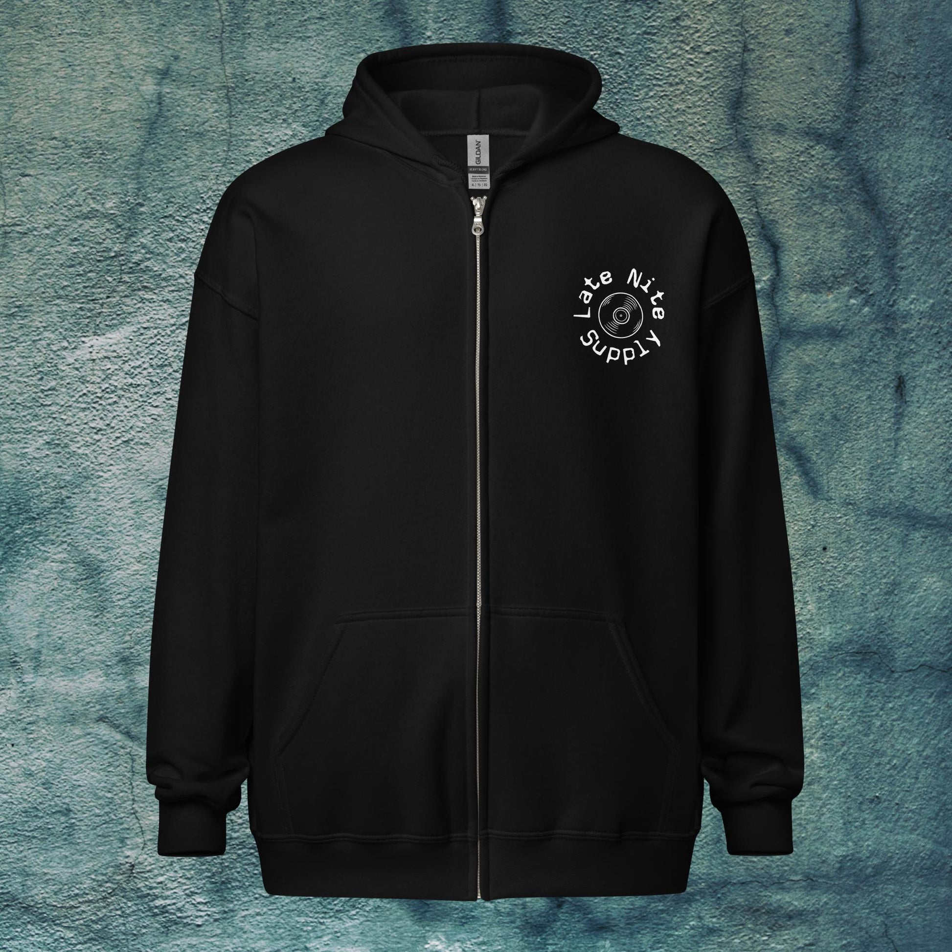 Soul Vortex zip techno hoodie (front)