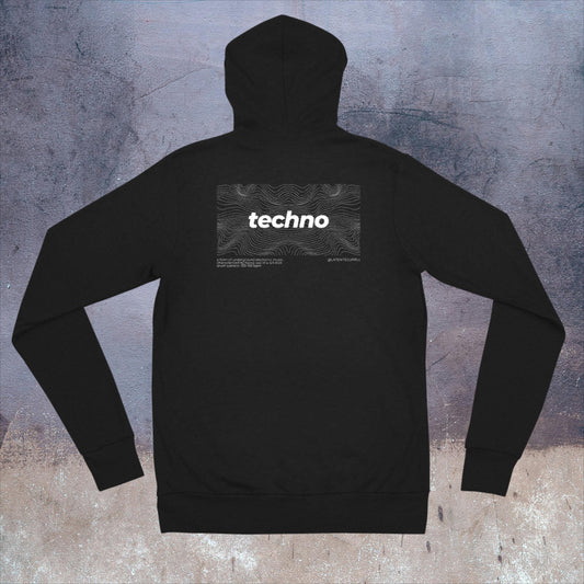 Techno Waves Lightweight Zip Techno Hoodie