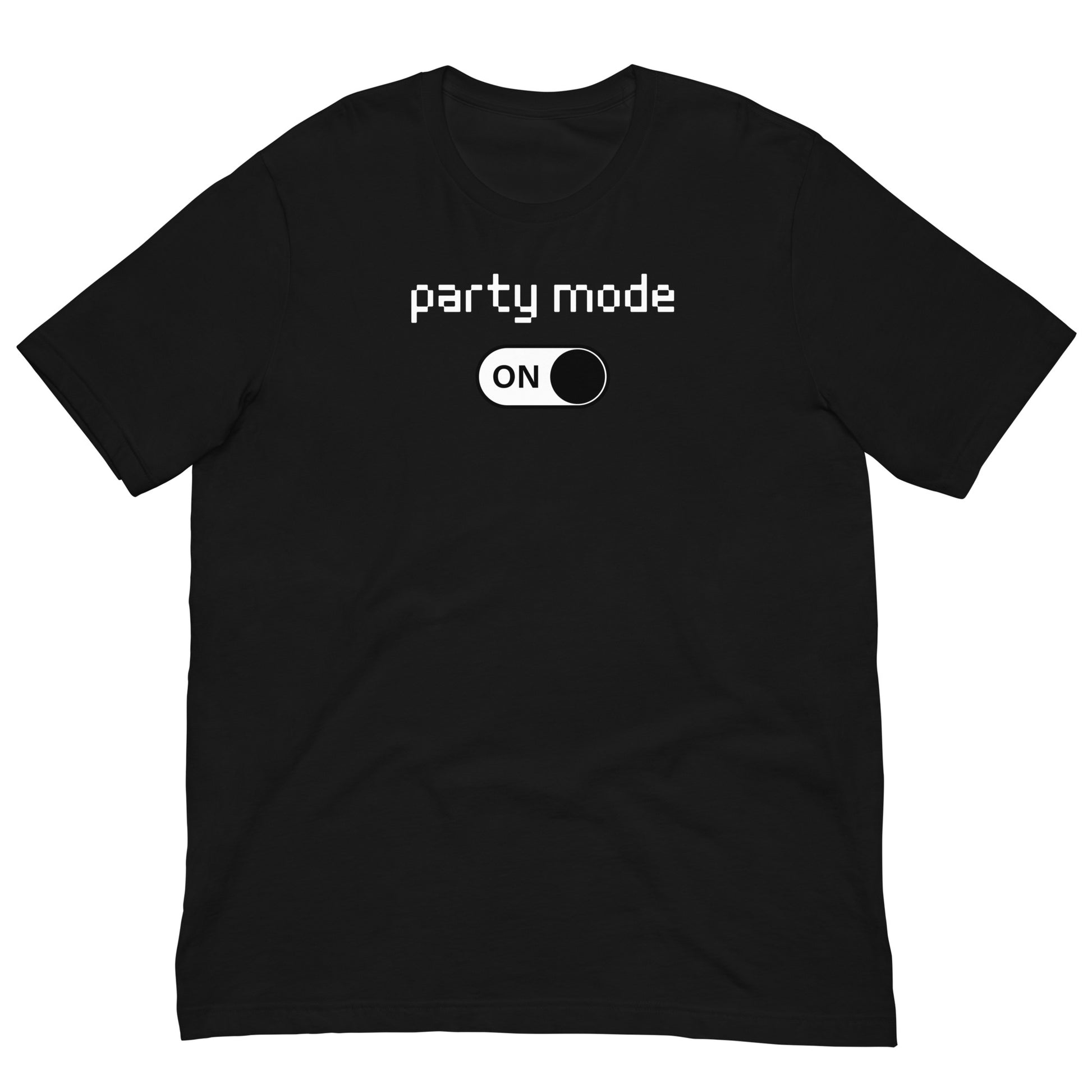 party mode on techno tee flat (front)