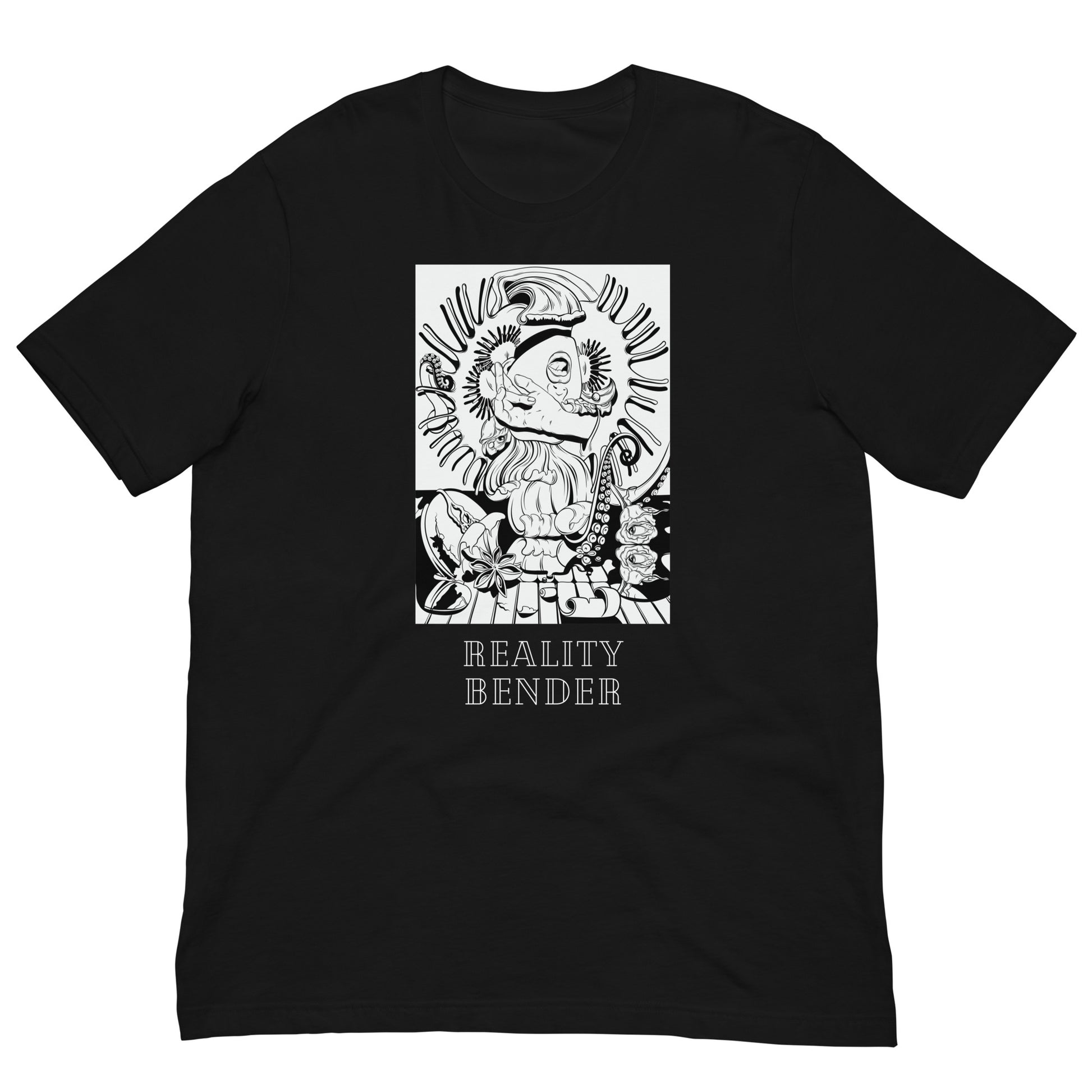 reality bender techno t-shirt flat