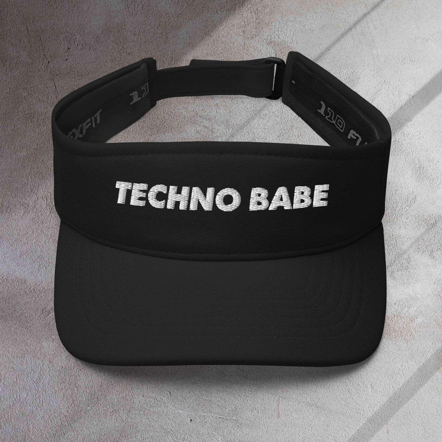 Techno Babe techno visor on abstract background