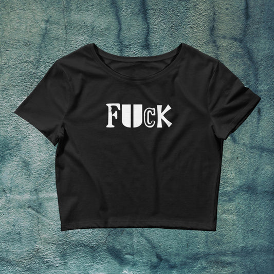 F*** women's crop top techno tee